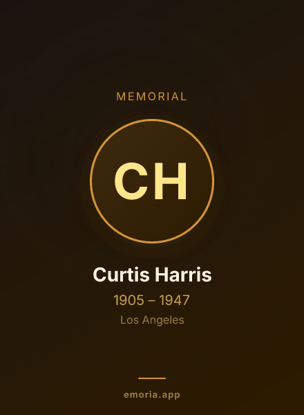 Memorial portrait of Curtis Harris