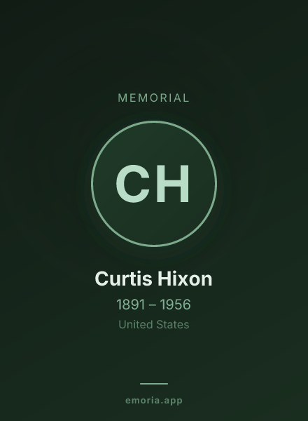 Memorial portrait of Curtis Hixon