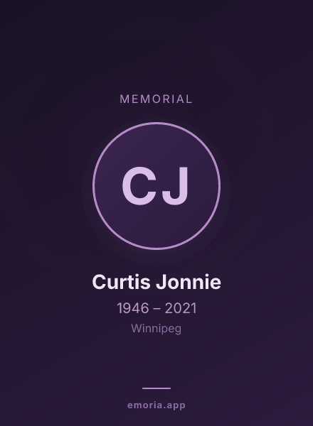 Memorial portrait of Curtis Jonnie