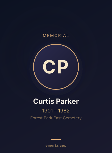 Memorial portrait of Curtis Parker