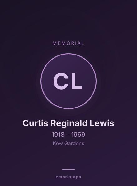 Memorial portrait of Curtis Reginald Lewis