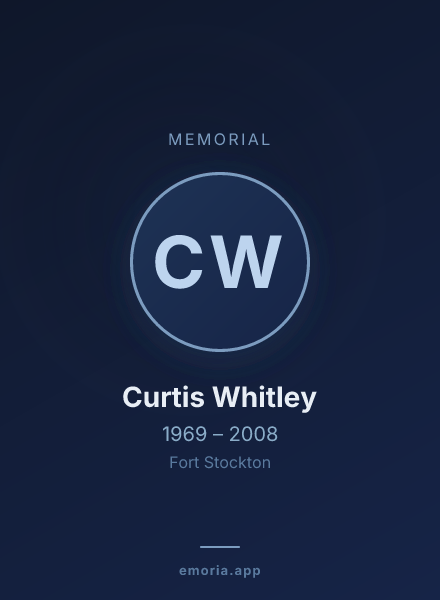 Memorial portrait of Curtis Whitley