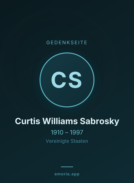 Gedenkportrait von Curtis Williams Sabrosky