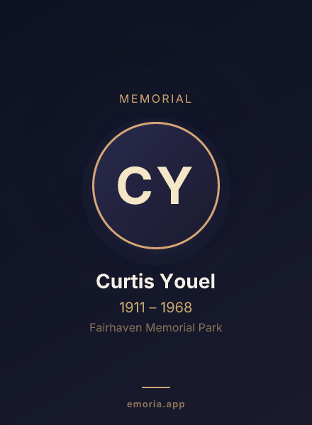 Memorial portrait of Curtis Youel