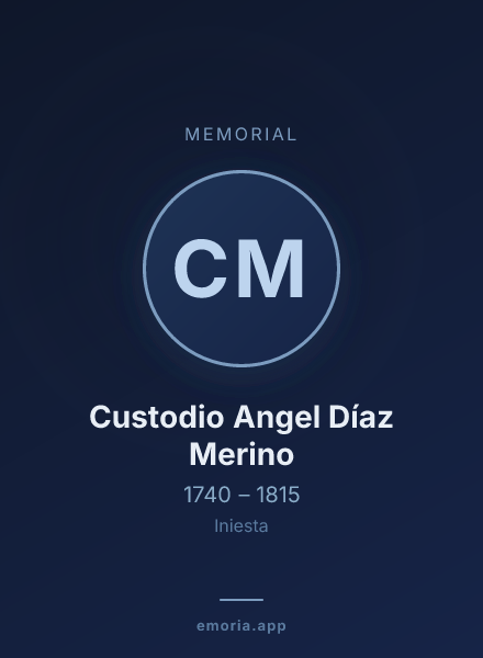 Memorial portrait of Custodio Angel Díaz Merino