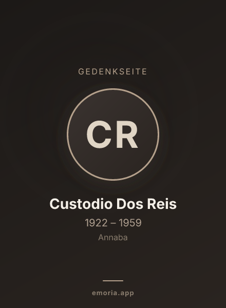 Gedenkportrait von Custodio Dos Reis