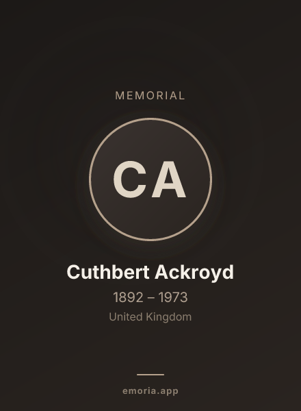 Memorial portrait of Cuthbert Ackroyd