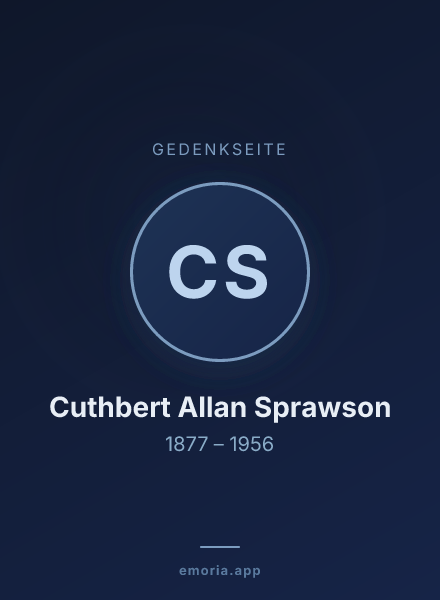 Gedenkportrait von Cuthbert Allan Sprawson