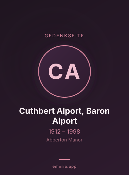 Gedenkportrait von Cuthbert Alport, Baron Alport