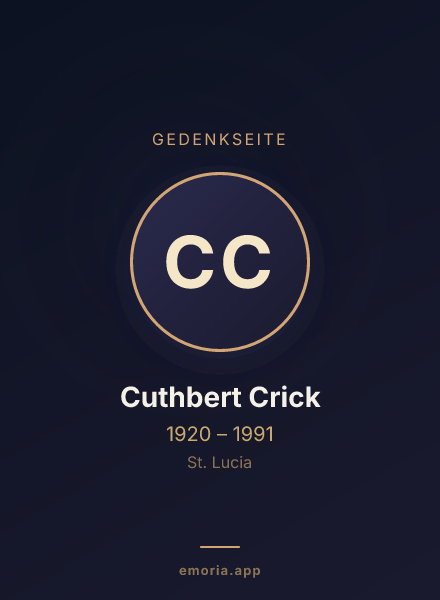 Gedenkportrait von Cuthbert Crick