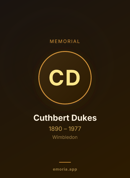 Memorial portrait of Cuthbert Dukes