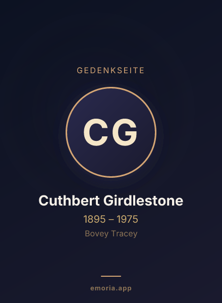 Gedenkportrait von Cuthbert Girdlestone