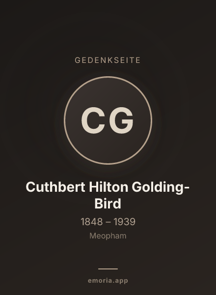 Gedenkportrait von Cuthbert Hilton Golding-Bird