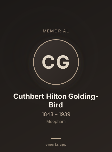 Memorial portrait of Cuthbert Hilton Golding-Bird