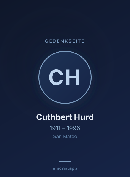 Gedenkportrait von Cuthbert Hurd