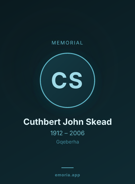 Memorial portrait of Cuthbert John Skead