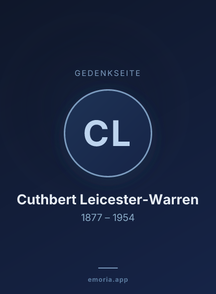 Gedenkportrait von Cuthbert Leicester-Warren