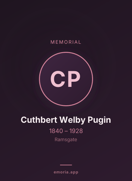 Memorial portrait of Cuthbert Welby Pugin