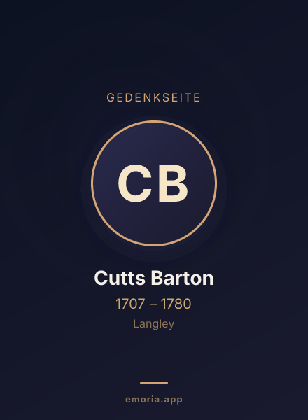 Gedenkportrait von Cutts Barton