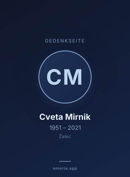 Gedenkportrait von Cveta Mirnik