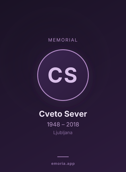 Memorial portrait of Cveto Sever