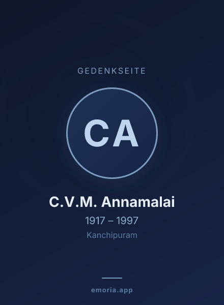 Gedenkportrait von C.V.M. Annamalai