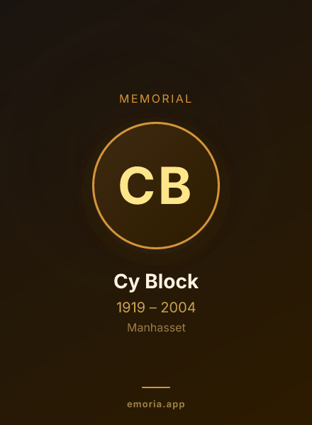 Memorial portrait of Cy Block