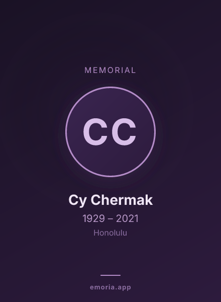 Memorial portrait of Cy Chermak