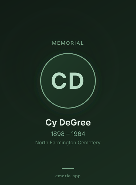 Memorial portrait of Cy DeGree