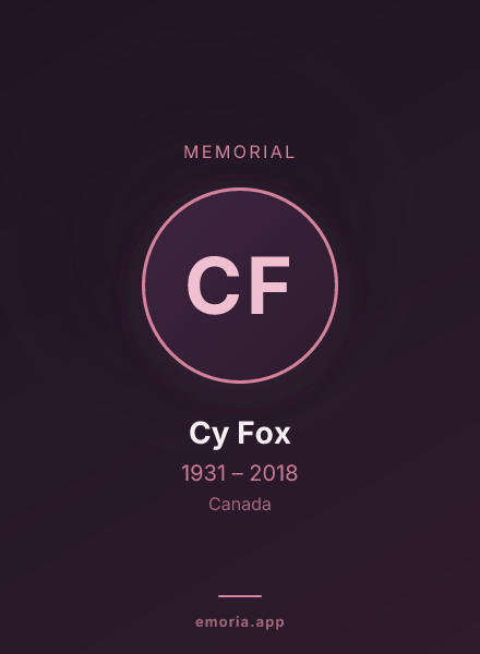 Memorial portrait of Cy Fox