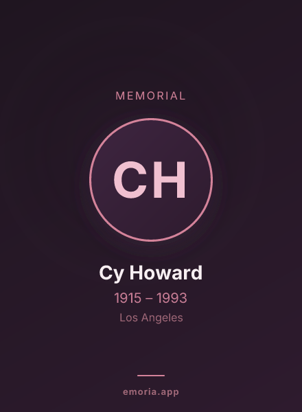 Memorial portrait of Cy Howard