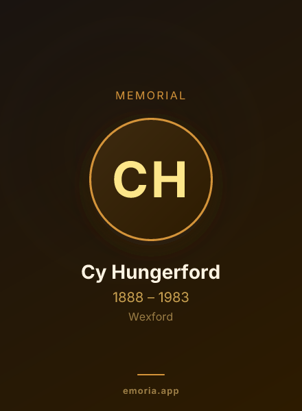 Memorial portrait of Cy Hungerford