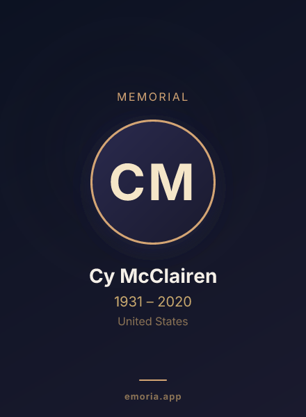 Memorial portrait of Cy McClairen