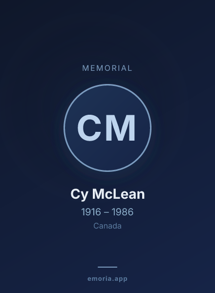 Memorial portrait of Cy McLean