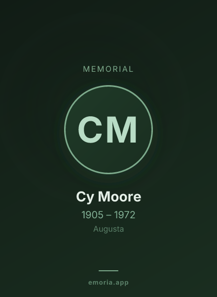 Memorial portrait of Cy Moore