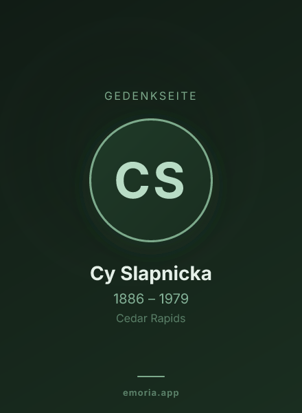 Gedenkportrait von Cy Slapnicka