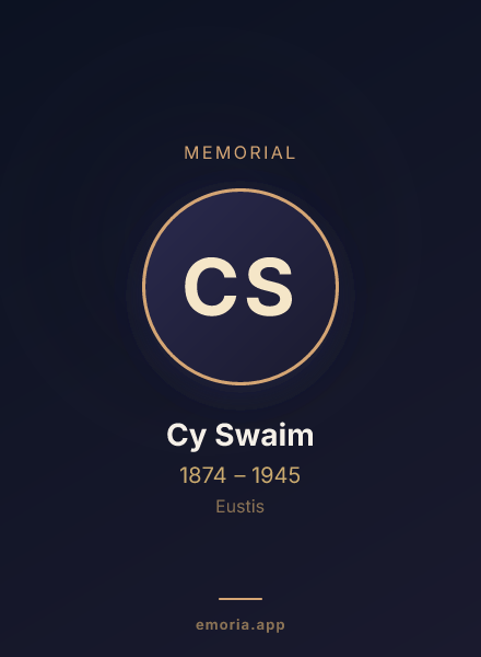 Memorial portrait of Cy Swaim
