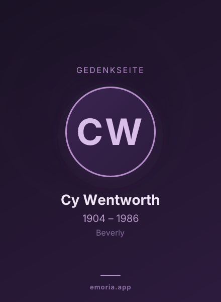 Gedenkportrait von Cy Wentworth