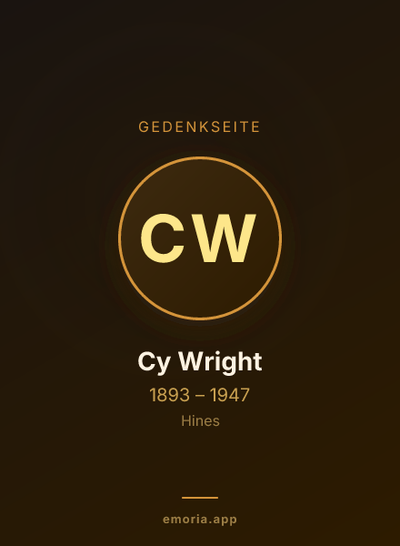 Gedenkportrait von Cy Wright