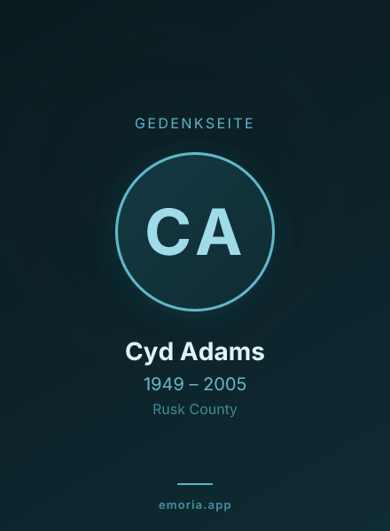 Gedenkportrait von Cyd Adams