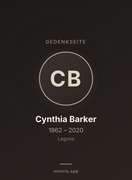 Gedenkportrait von Cynthia Barker