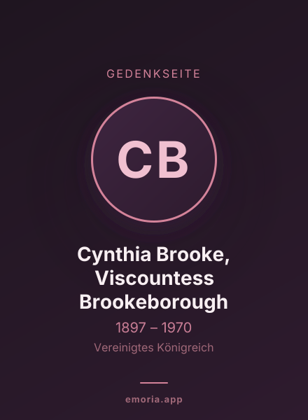 Gedenkportrait von Cynthia Brooke, Viscountess Brookeborough