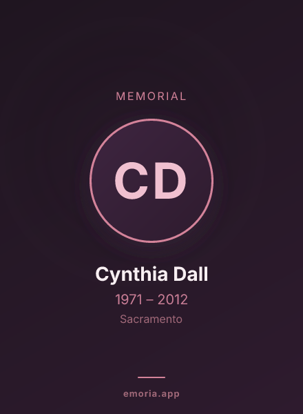 Memorial portrait of Cynthia Dall
