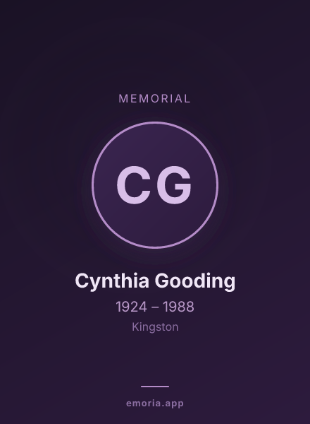 Memorial portrait of Cynthia Gooding