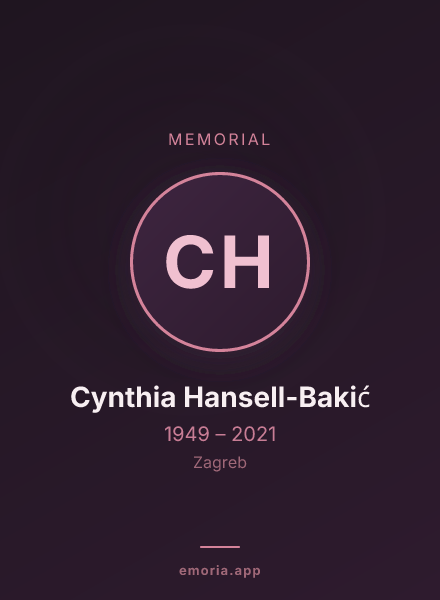 Memorial portrait of Cynthia Hansell-Bakić