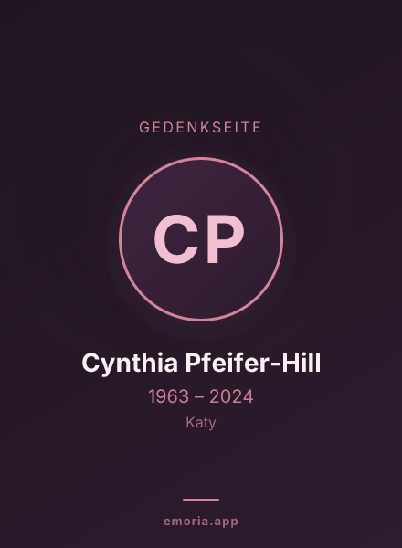 Gedenkportrait von Cynthia Pfeifer-Hill