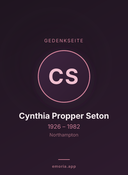 Gedenkportrait von Cynthia Propper Seton