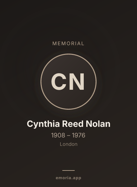 Memorial portrait of Cynthia Reed Nolan