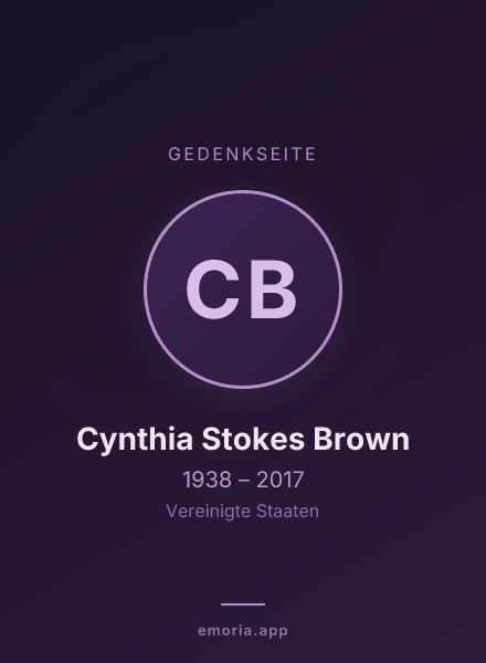 Gedenkportrait von Cynthia Stokes Brown