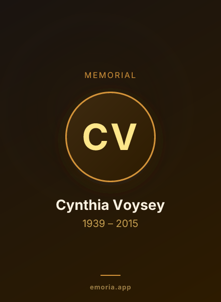 Memorial portrait of Cynthia Voysey